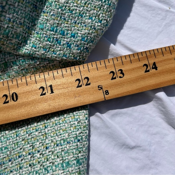 Green Tweed Blazer Jacket Size 16 Easter Spring Blue Old Money - Picture 7 of 9